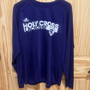 Adidas Holy Cross Crusaders Lacrosse Purple Long Sleeve Shirt